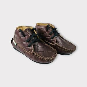 New Fascini Maroon/Brown Leather Weave Booties